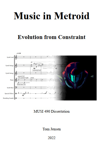 The cover of a music dissertation on the music of the metroid series